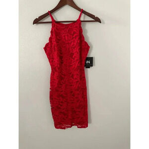 I.N. San Francisco Red Lace Mini Dress NWT